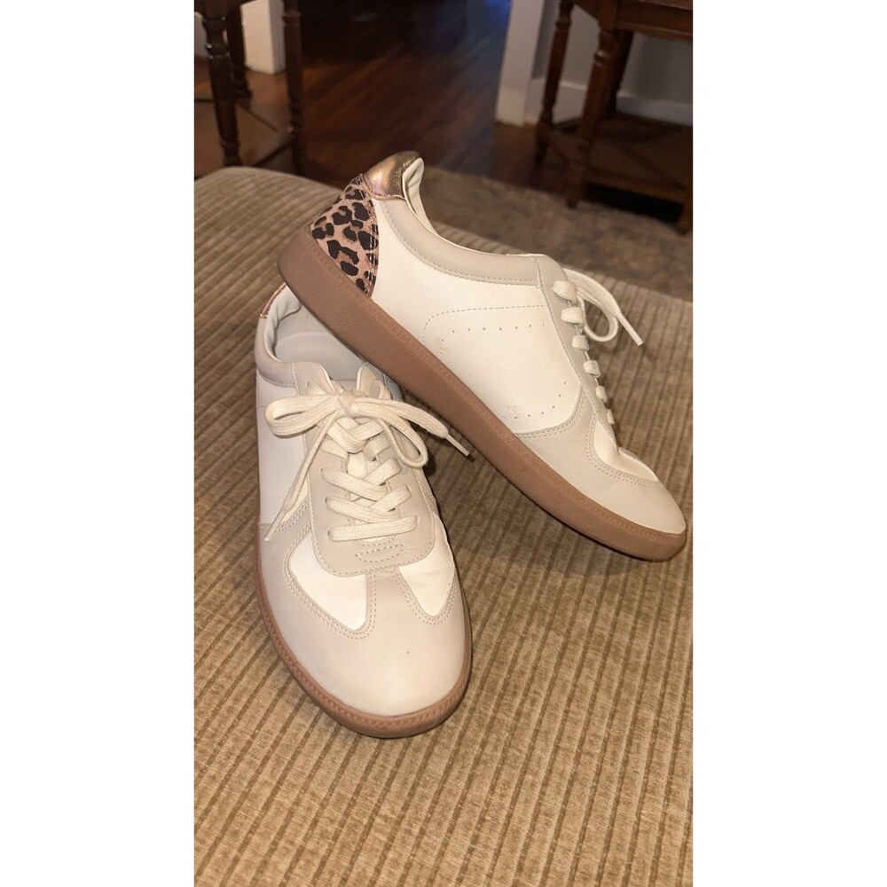 J.Crew Court Sneakers Leopard Print Heel Accent Size 9H